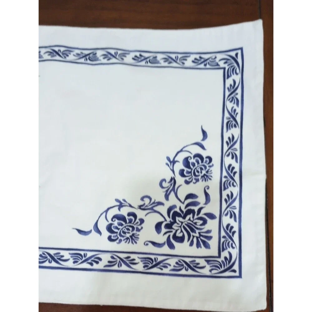 Williams Sonoma Blue & White French Provincial 100% Cotton Placemats - Set Of 4